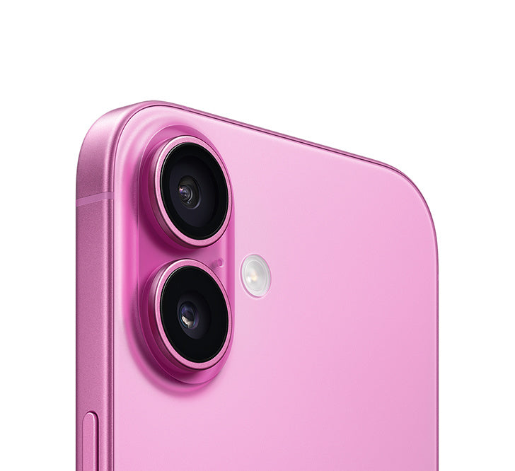 A hand holds an iPhone 16 Plus,