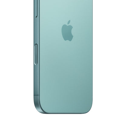 A hand holds an iPhone 16 Plus,
